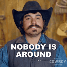 Nobody Is Around Sal Campos GIF - Nobody Is Around Sal Campos Ultimate Cowboy Showdown GIFs