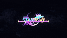 a logo for honkai star rail is displayed on a dark background