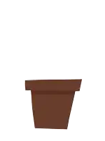 a drawing of a plant in a brown pot with green leaves
