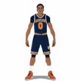 a cartoon of a basketball player wearing a jersey that says auburn 0