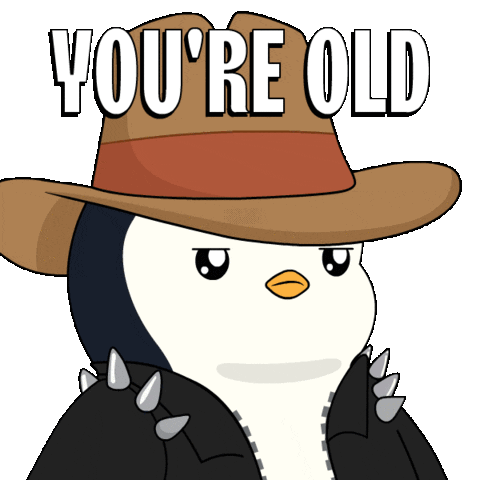 Penguin Old Sticker - Penguin Old Pudgy Stickers