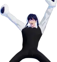 a 3d rendering of a person with their arms in the air