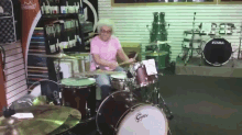 Rock On, Grandma! GIF - Grandma Lady Drummer GIFs