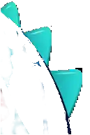 two blue triangles on a white background with a black corner