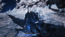 a video game character says " that 's right come on " while holding a sword