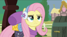 a cartoon of a pony with the word family on the bottom left