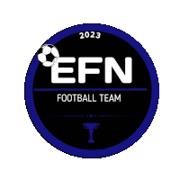 a logo for the efn football team with a soccer ball