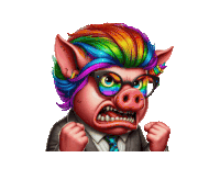 Pig Cancel Pig Sticker - Pig Cancel Pig Angry Stickers