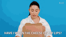 Yes, I Don'T Wanna Wear That Today GIF - Foodie Beauty Cheese On My Lips I Dont Want To Wear Them GIFs