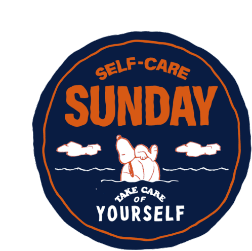 Self Care Sunday Snoopy Sticker - Self Care Sunday Snoopy Take Care Of Yourself Stickers