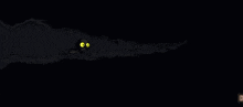 a cartoon drawing of a monster with yellow eyes