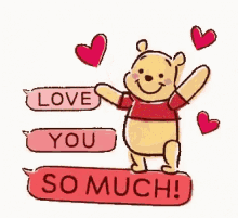 winnie the pooh love you so much love