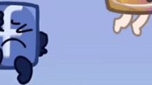 a cartoon character with a sad face is standing next to a cartoon character with a facebook logo on it .