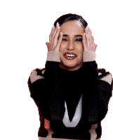 Becky G Laughing Sticker - Becky G Laughing Covering Face Stickers