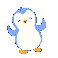 a blue and white penguin is covering its eyes with its wings