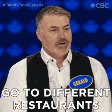 Go To Different Restaurants Gerald GIF - Go To Different Restaurants Gerald Family Feud Canada GIFs