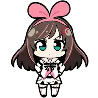 a cartoon drawing of a girl with a pink bow on her hair