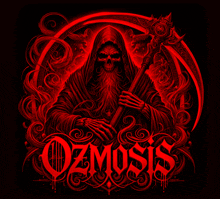an illustration of a grim reaper with a scythe and the name ozmosis