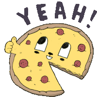 Pizza Giving Thumbs Up Saying Yeah Sticker - Food Party Yeah Pizza Stickers
