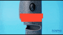 a renpho ad with a gray object with a red stripe around it