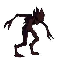 a cartoon drawing of a monster with long arms and legs .