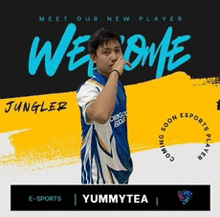 a poster for a new player named jungler yummytea