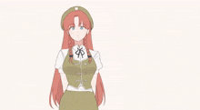 two anime girls are standing next to each other on a white background