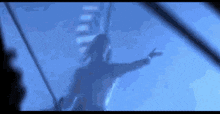 a blurry picture of a person flying through the air
