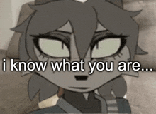 a cartoon character is asking someone what they are .