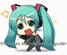 Miku Meme GIF - Miku Meme The Voices Are Only Getting Louder GIFs