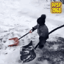 pfsf1968 shovelling snow fall over snow