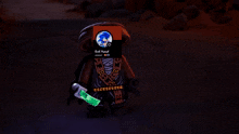 a lego character with evil yusuf on his head