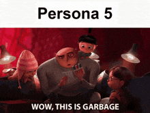 a cartoon scene with the words wow this is garbage on the bottom