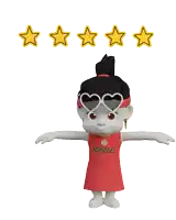 a cartoon character wearing a headband that says ' zhoucita ' on it
