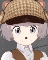 a cartoon character wearing a hat and vest