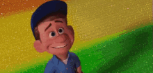 a cartoon character from the movie wreck it ralph is smiling .