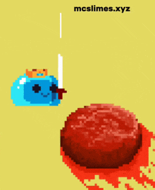 a pixel art of slim 'd with a blue slime