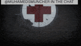 a muhammadsmuncher in the chat advertisement with a red cross