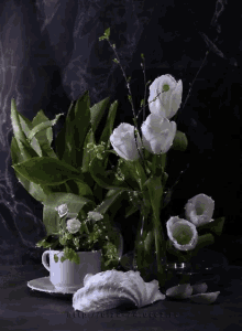 White Flowers GIF - White Flowers Teacup GIFs