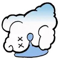 a drawing of a cloud with a tear coming out of it