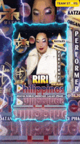 a poster for a performer named riri philippines