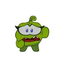 a green cartoon character with glasses and a swirl on its head