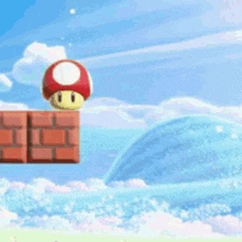 a cat is dressed as mario in a video game and is flying through the air