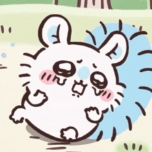 a cartoon drawing of a hedgehog with a big nose