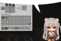 a girl is standing in front of an inventory screen in minecraft