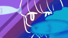 a drawing of a purple and blue background with a few lines