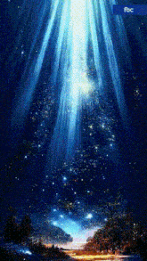a painting of a night sky with the letters fbc on the bottom right