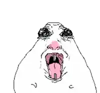 a drawing of a hamster with its mouth open and tongue out .