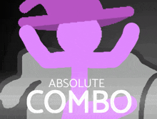 an absolute combo poster with a purple stick figure