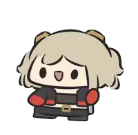 a cartoon drawing of a girl with short hair and a big smile on her face